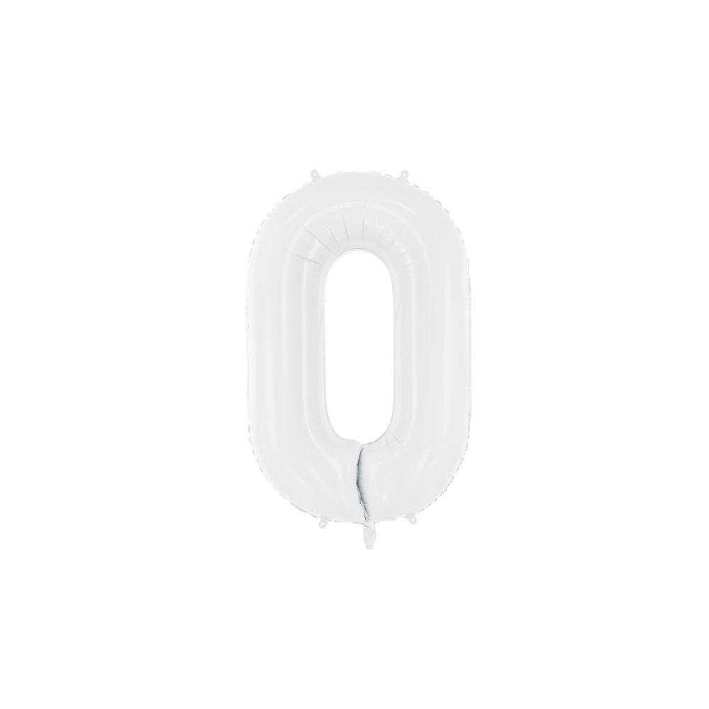 Ballon mylar Chiffre ''0'' - 86 cm - blanc