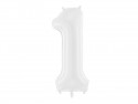 Ballon mylar Chiffre ''1'' - 86 cm - blanc