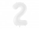 Ballon mylar Chiffre ''2'' - 86 cm - blanc