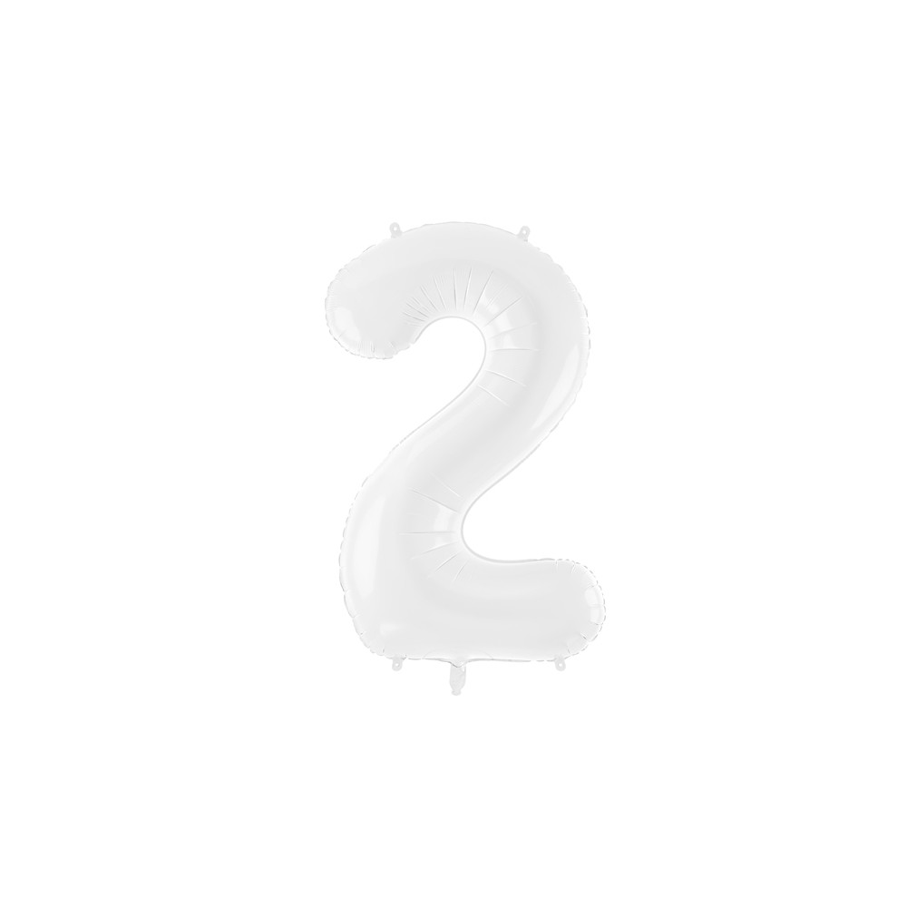 Ballon mylar Chiffre ''2'' - 86 cm - blanc