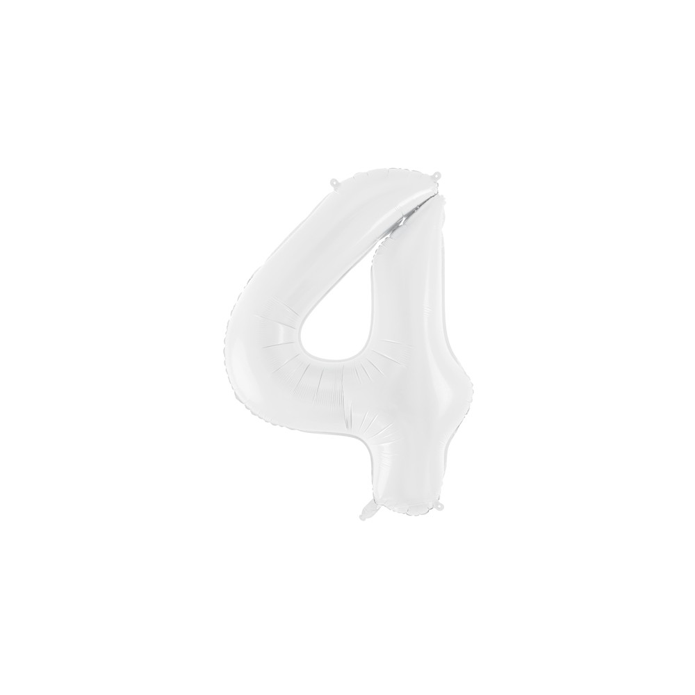 Ballon mylar Chiffre ''4'' - 86 cm - blanc