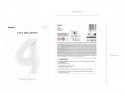 Ballon mylar Chiffre ''4'' - 86 cm - blanc