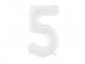 Ballon mylar Chiffre ''5'' - 86 cm - blanc