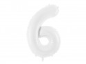 Ballon mylar Chiffre ''6'' - 86 cm - blanc
