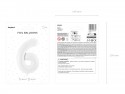 Ballon mylar Chiffre ''6'' - 86 cm - blanc