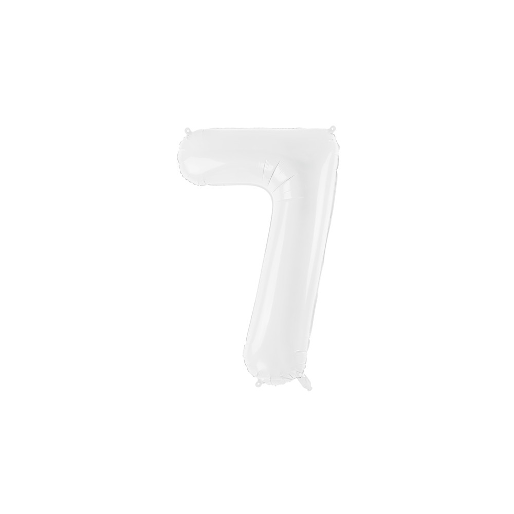 Ballon mylar Chiffre ''7'' - 86 cm - blanc