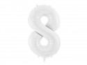 Ballon mylar Chiffre ''8'' - 86 cm - blanc