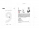 Ballon mylar Chiffre ''9'' - 86 cm - blanc