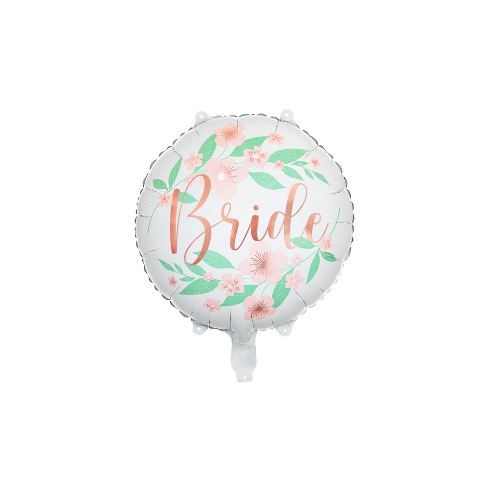 Ballon mylar Bride - Fleurs - blanc