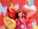 Ballon mylar coeur - 75 cm - or rose