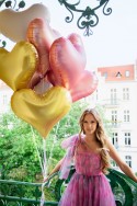Ballon mylar coeur - 75 cm - rose clair