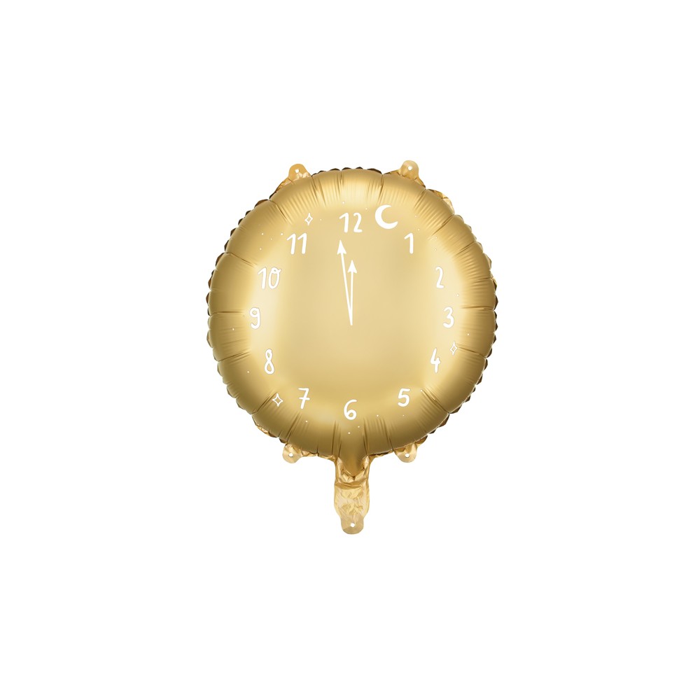 Ballon mylar Horloge - or