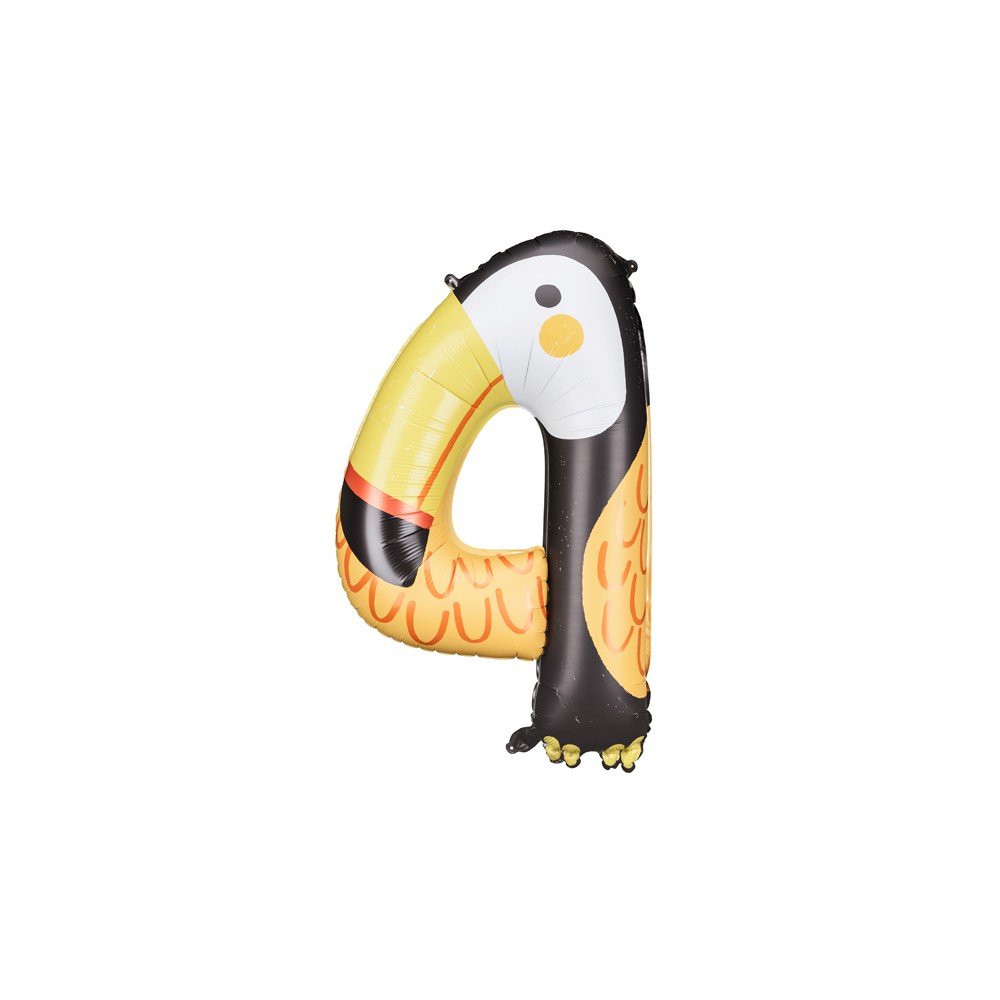 Ballon mylar Chiffre 4 - Toucan