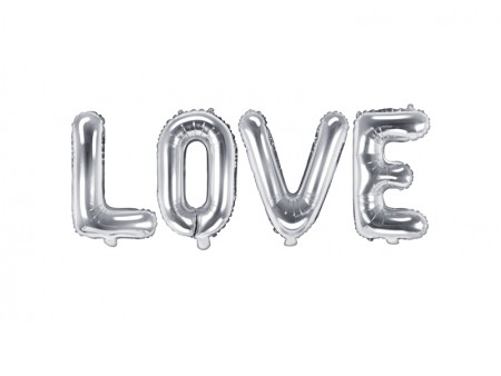 Ballons lettres "LOVE" argentées - 140 cm