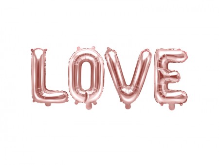 Ballon en mylar Love - or rose
