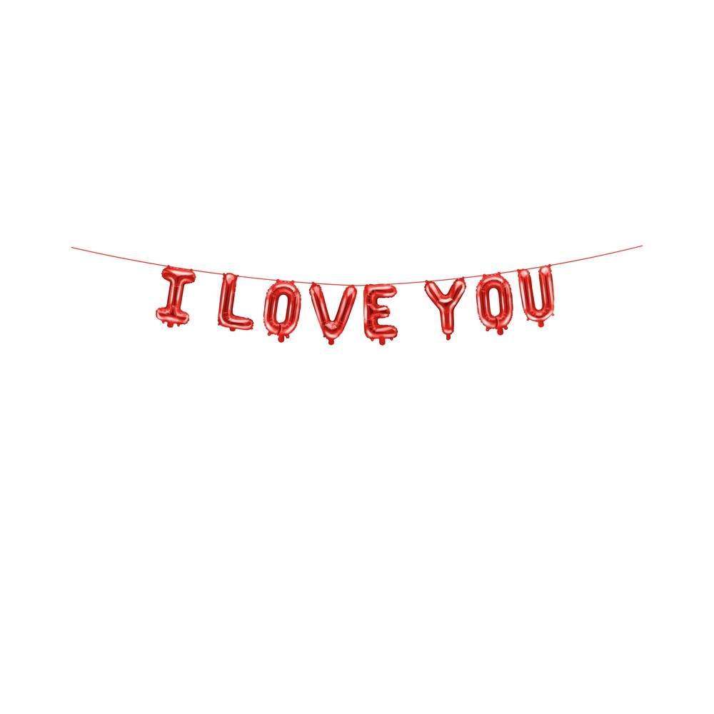 Ballon mylar I love you - rouge