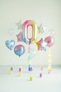 Ballon mylar chiffre ''0'' - 86 cm - arc -en -ciel pastel