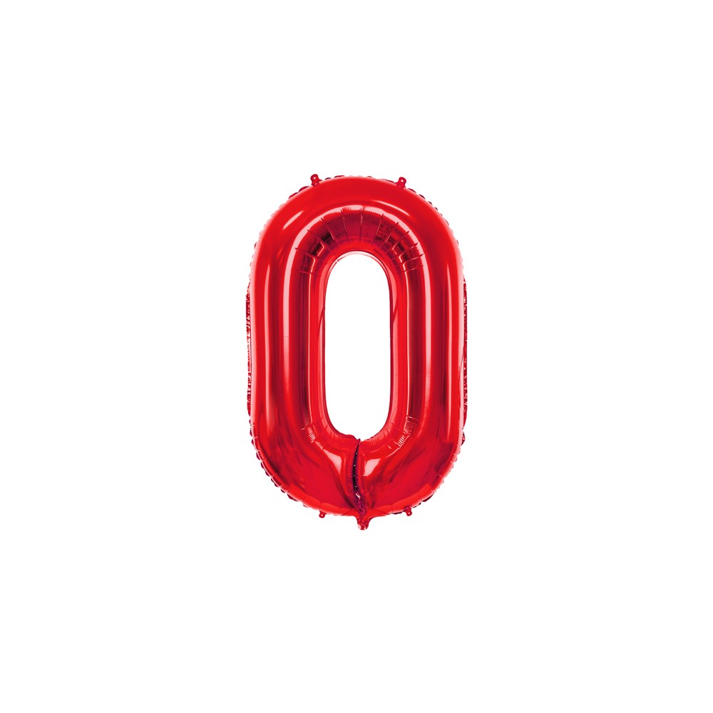 Ballon mylar Chiffre ''0'' - 86cm - rouge