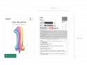 Ballon mylar chiffre ''1'' - 86 cm - arc -en -ciel pastel
