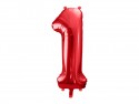Ballon mylar Chiffre ''1'' - 86cm - rouge