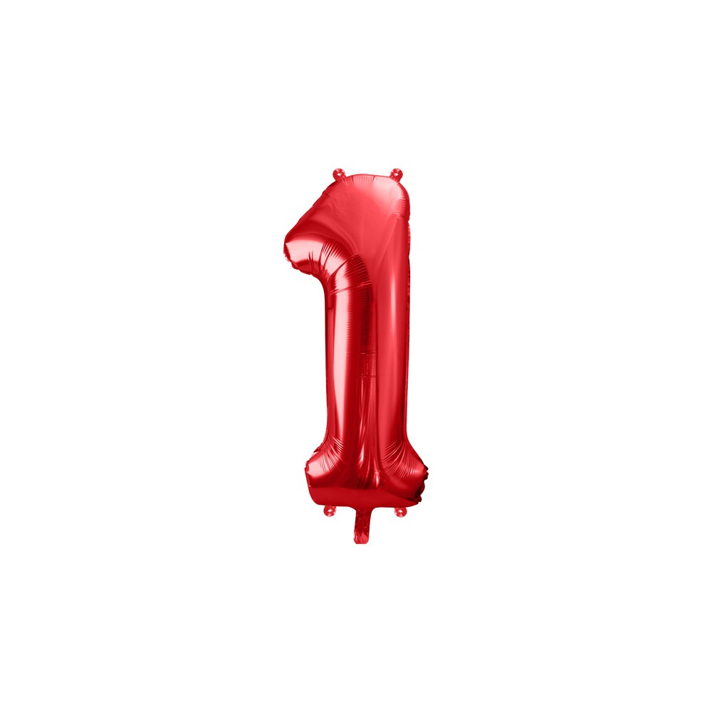 Ballon mylar Chiffre ''1'' - 86cm - rouge