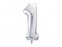 Ballon mylar Chiffre ''1'' - 86cm - argent