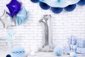 Ballon mylar Chiffre ''1'' - 86cm - argent