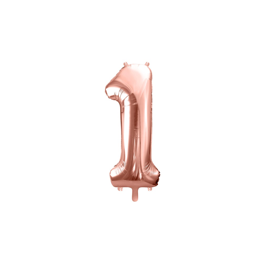 Ballon mylar Chiffre ''1'' - 86cm - or rose