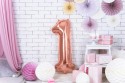 Ballon mylar Chiffre ''1'' - 86cm - or rose