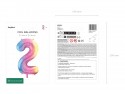Ballon mylar chiffre ''2'' - 86 cm - arc -en -ciel pastel
