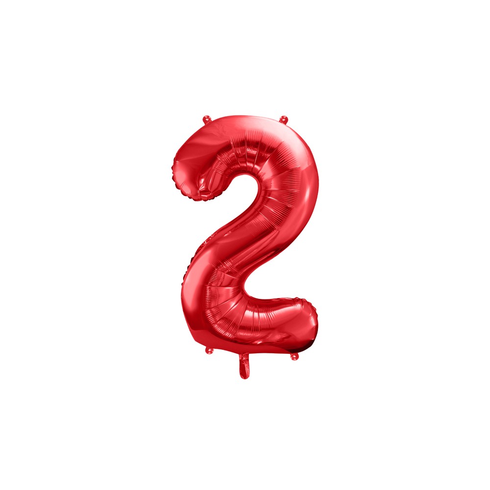 Ballon mylar Chiffre ''2'' - 86cm - rouge
