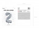 Ballon mylar Chiffre ''2'' - 86cm - argent