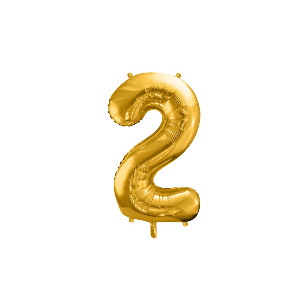 Ballon mylar Chiffre ''2'' - 86cm - or
