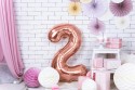 Ballon mylar Chiffre ''2'' - 86cm - or rose