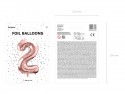 Ballon mylar Chiffre ''2'' - 86cm - or rose
