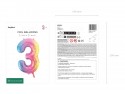 Ballon mylar chiffre ''3'' - 86 cm - arc -en -ciel pastel