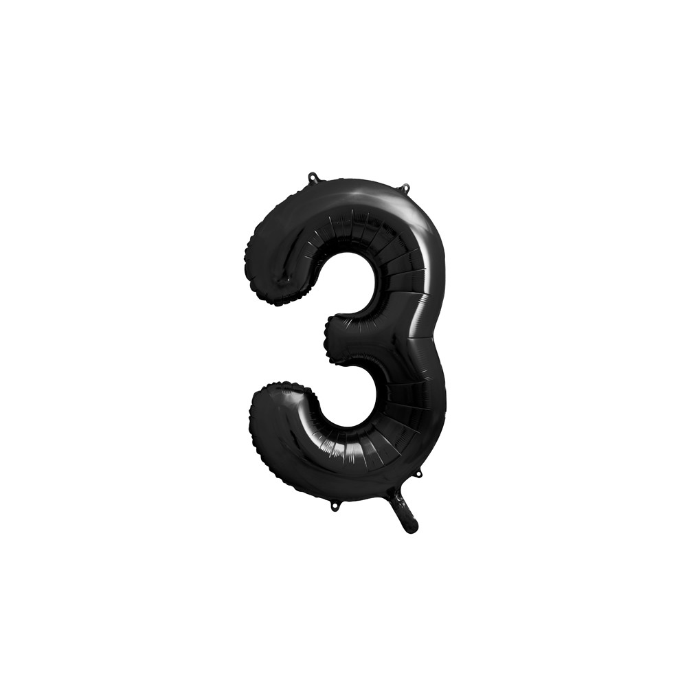 Ballon mylar Chiffre ''3'' - 86cm - noir