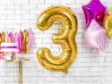 Ballon mylar Chiffre ''3'' - 86cm - or