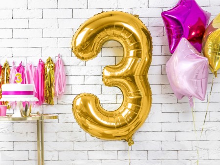 Ballon mylar Chiffre ''3''...