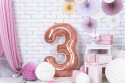 Ballon mylar Chiffre ''3'' - 86cm - or rose