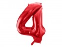 Ballon mylar Chiffre ''4'' - 86cm - rouge
