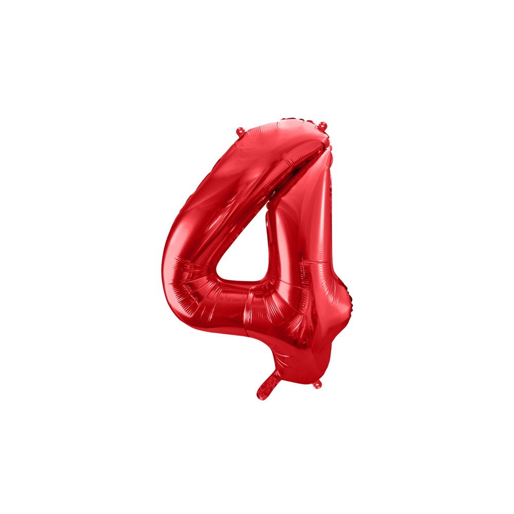 Ballon mylar Chiffre ''4'' - 86cm - rouge