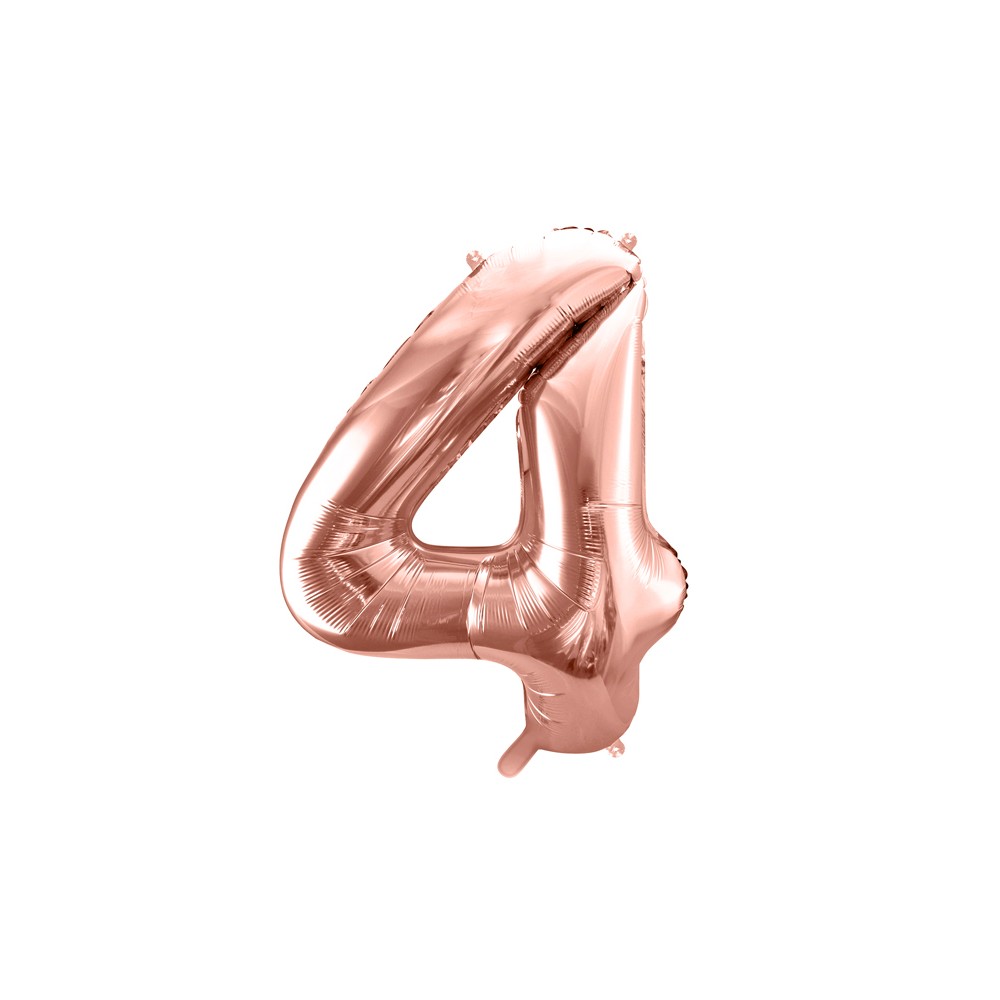 Ballon mylar Chiffre ''4'' - 86cm - or rose