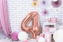 Ballon mylar Chiffre ''4'' - 86cm - or rose