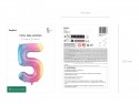 Ballon mylar chiffre ''5'' - 86 cm - arc -en -ciel pastel