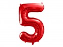 Ballon mylar Chiffre ''5'' - 86cm - rouge
