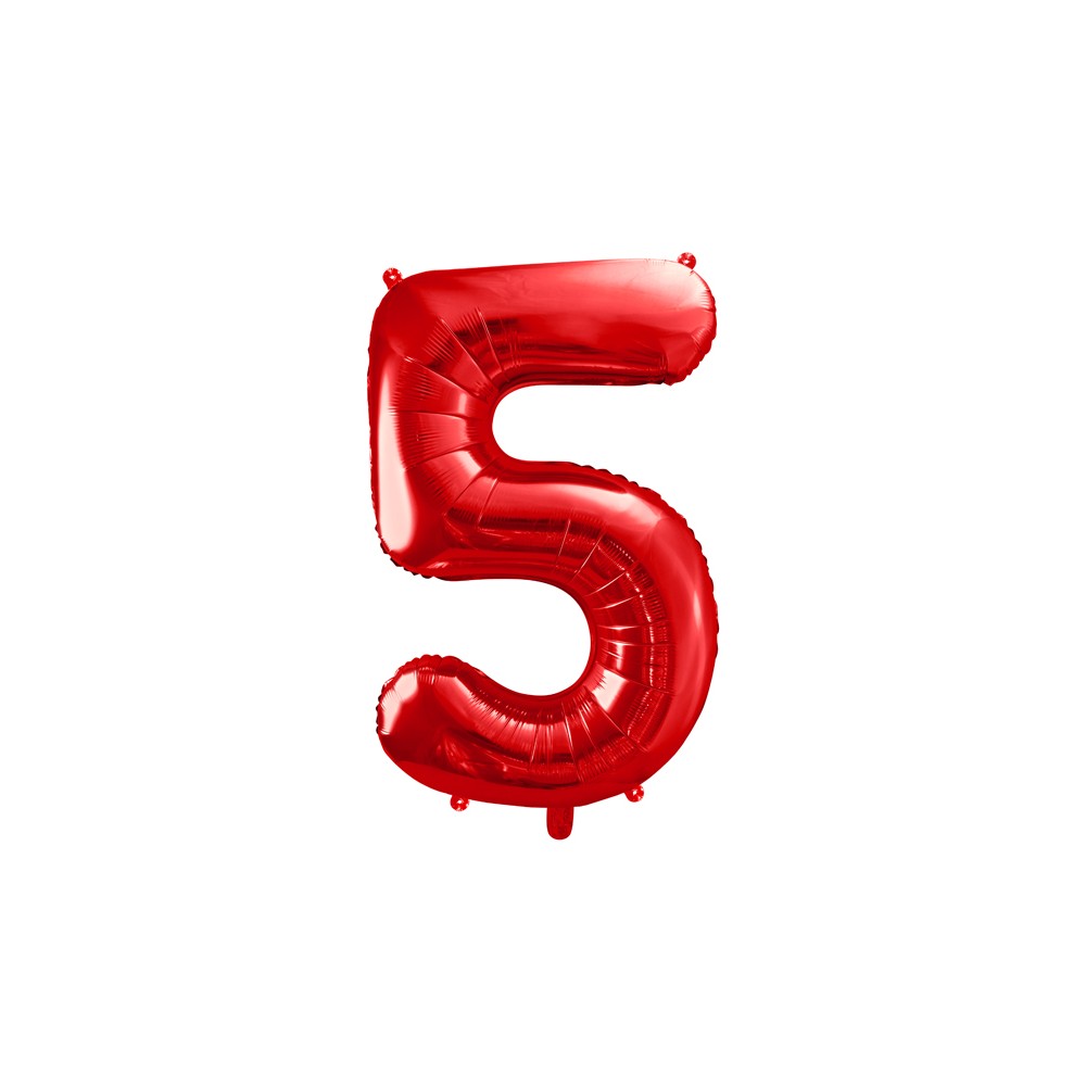 Ballon mylar Chiffre ''5'' - 86cm - rouge