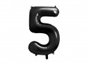 Ballon mylar Chiffre ''5'' - 86cm - noir