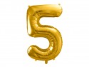 Ballon mylar Chiffre ''5'' - 86cm - or