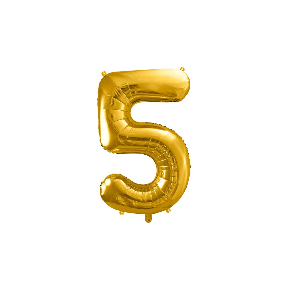 Ballon mylar Chiffre ''5'' - 86cm - or